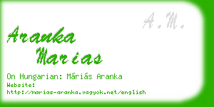 aranka marias business card